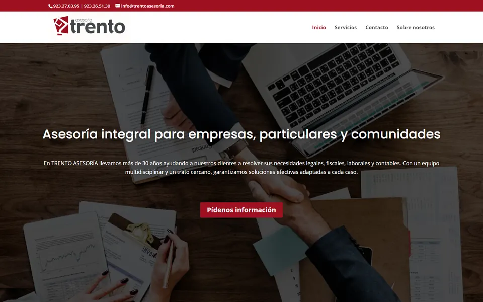 Web de Trento Asesoría diseñada por websbaratas.es (asesoría)