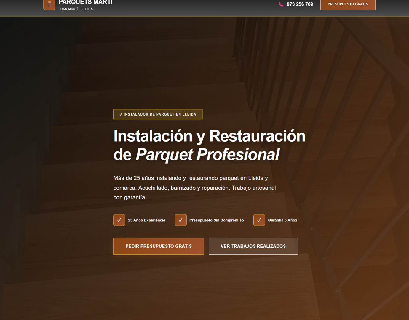 Parquets Marti - Landing page